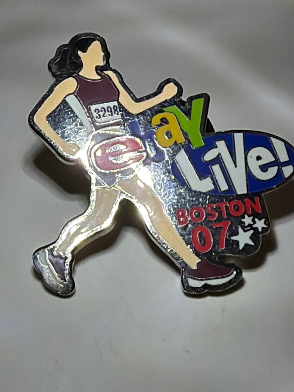 eBay Live 2007 Boston Marathon Runner Souvenir Enamel Lapel Pin eBayana